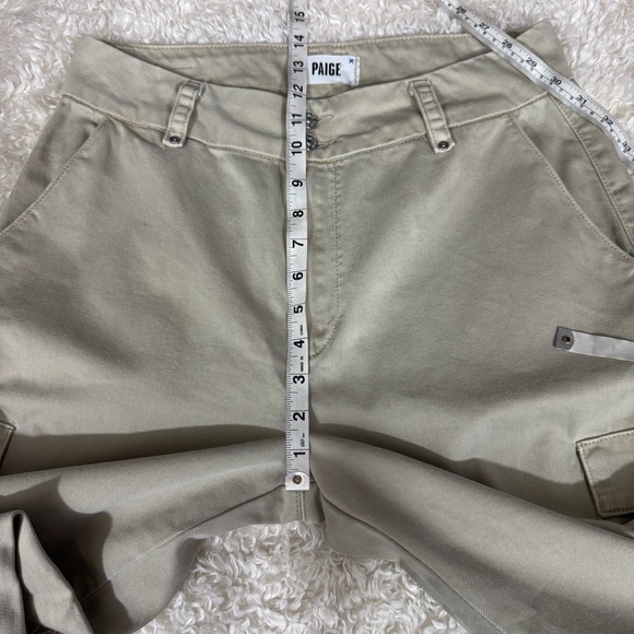 Paige Dion Flare Leg Utility Cargo Jeans in Vintage Warm Sand Size 32 X 30 READ - Picture 7 of 15